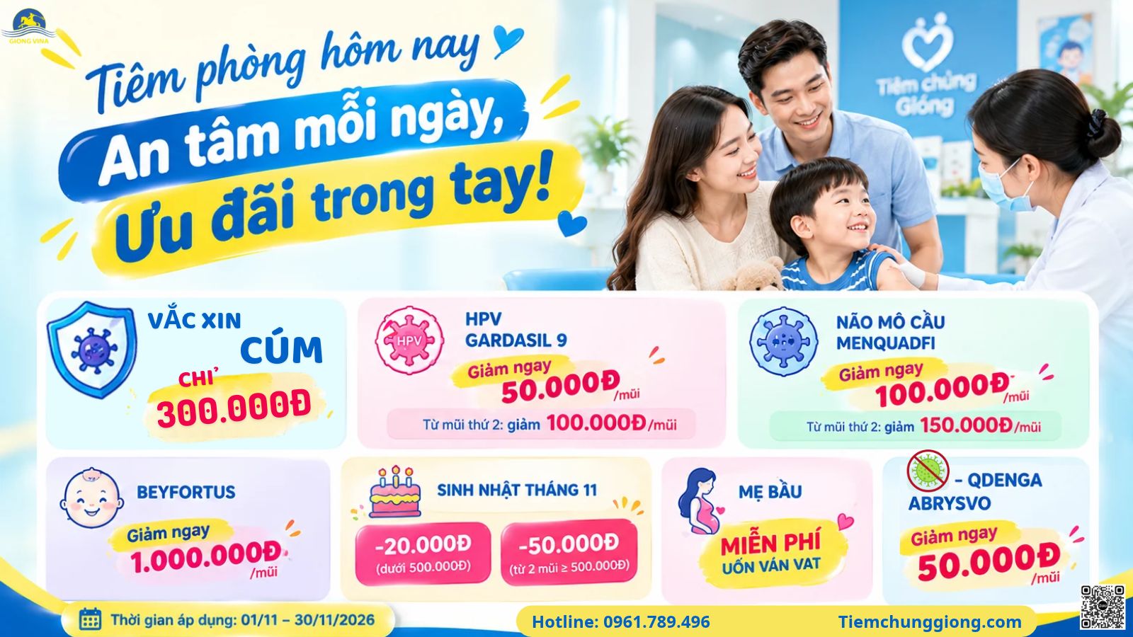TIÊM PHÒNG HÔM NAY – AN TÂM MỖI NGÀY, ƯU ĐÃI TRONG TAY!