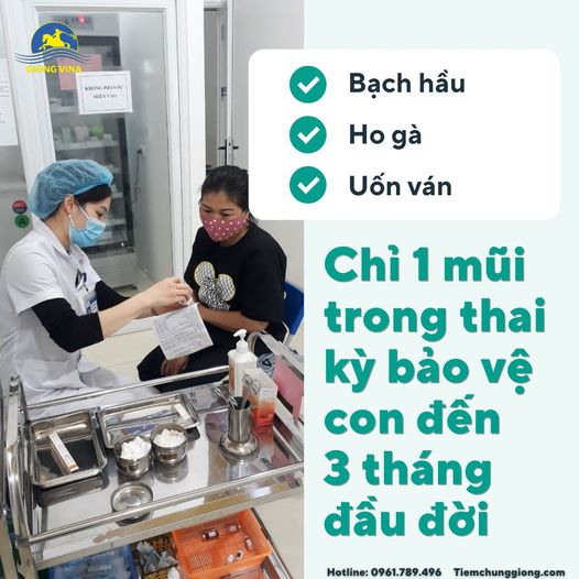 Bạch hầu – Ho gà – Uốn ván: Chỉ 1 mũi trong thai kỳ bảo vệ con đến 3 tháng đầu đời