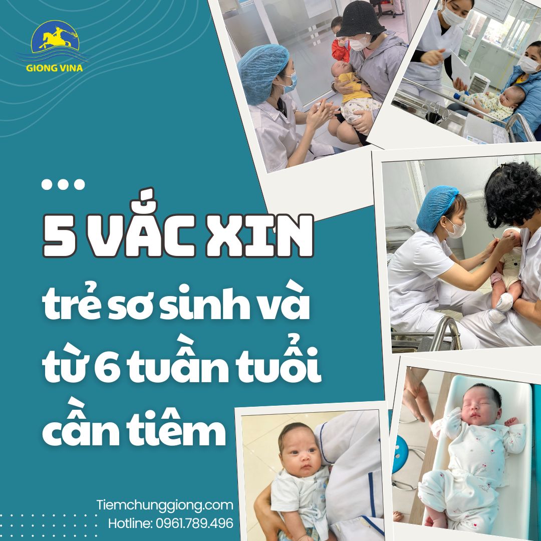 5 vắc xin trẻ sơ sinh và từ 6 tuần tuổi cần tiêm