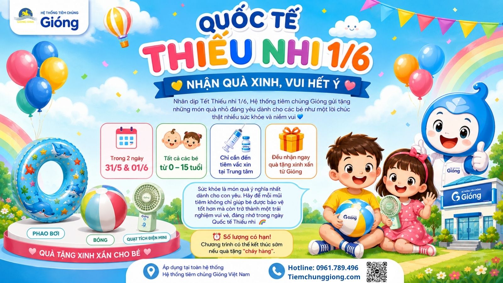 QUỐC TẾ THIẾU NHI 1/6 – NHẬN QUÀ XINH, VUI HẾT Ý