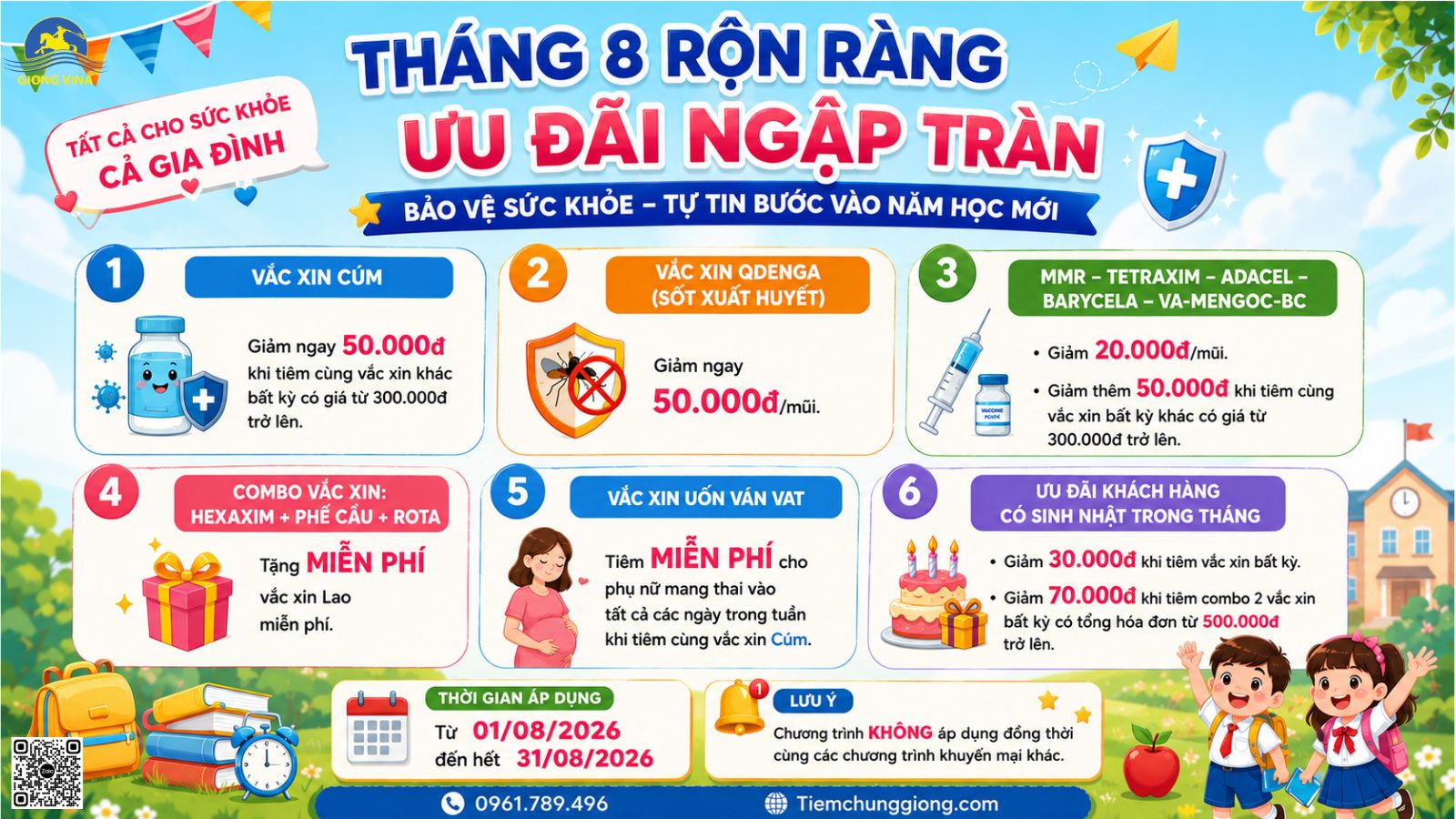 CHUẨN BỊ NĂM HỌC MỚI – CHỦ ĐỘNG TIÊM PHÒNG, AN TÂM ĐẾN LỚP!