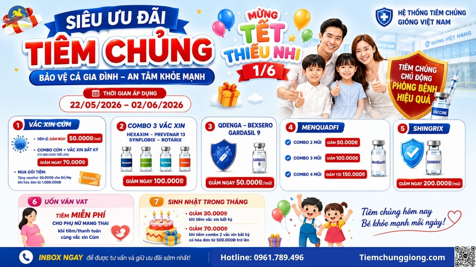 CÙNG TIÊM CHỦNG GIÓNG TẶNG CON MÓN QUÀ Ý NGHĨA NHẤT: SỨC KHỎE