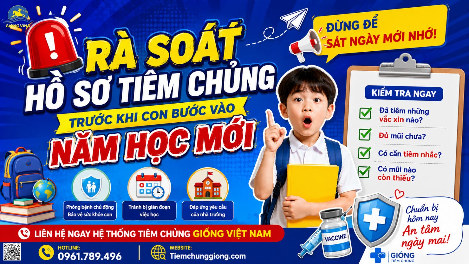 NĂM HỌC MỚI ĐANG ĐẾN RẤT GẦN – BỐ MẸ ĐÃ KIỂM TRA LẠI LỊCH TIÊM CỦA CON CHƯA?