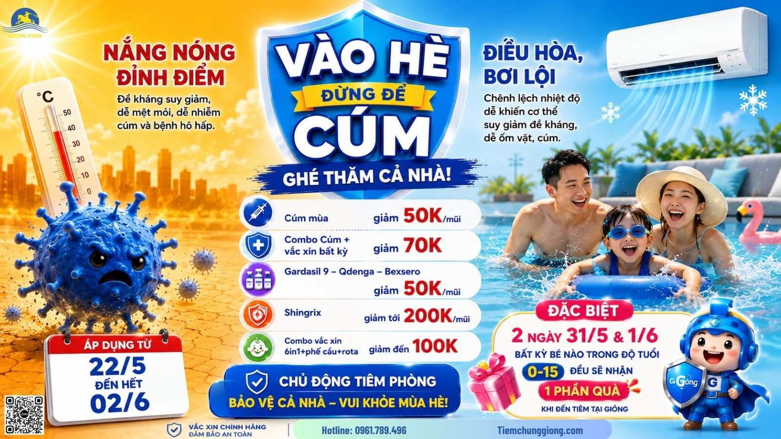  NẮNG NÓNG CAO ĐIỂM – TĂNG ĐỀ KHÁNG, PHÒNG CÚM NGAY HÔM NAY!