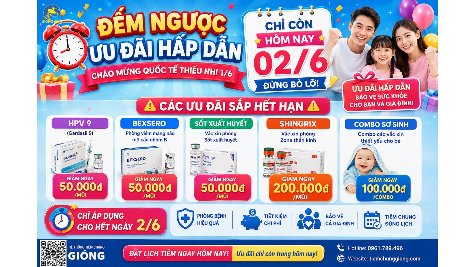 Ngày cuối cùng nhận ưu đãi – Nhanh tay đặt lịch tiêm ngay hôm nay!!!