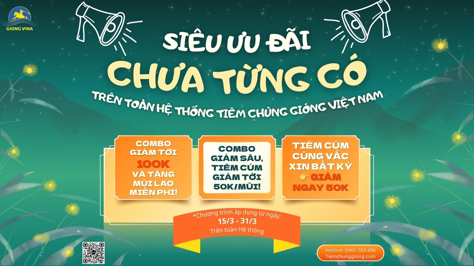 CHƯƠNG TRÌNH ƯU ĐÃI LỚN NHẤT TỪ TRƯỚC ĐẾN NAY TẠI HỆ THỐNG TIÊM CHỦNG GIÓNG