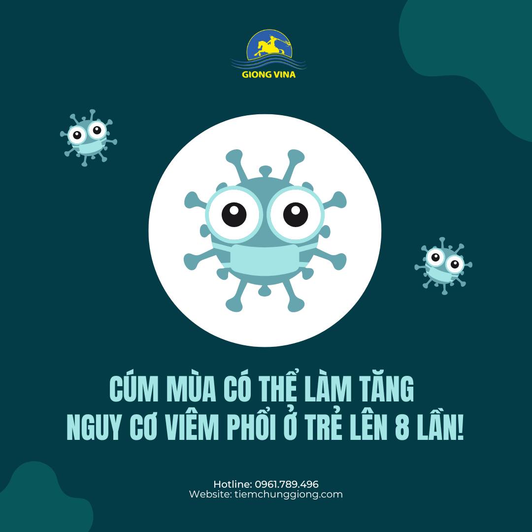 CÚM MÙA CÓ THỂ LÀM TĂNG NGUY VƠ VIÊM PHỔI Ở TRẺ LÊN 8 LẦN!